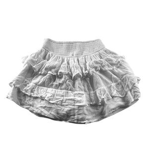 Hollister Ultra High Rise Skirt Tiered Ruffle Lined with Shorts in White, Small